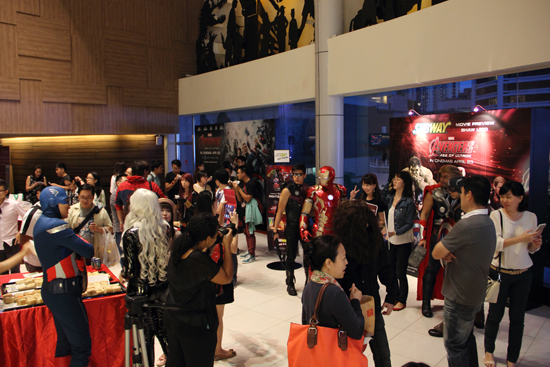 Superfans and cosplayers mingled at the event area just before the screening.